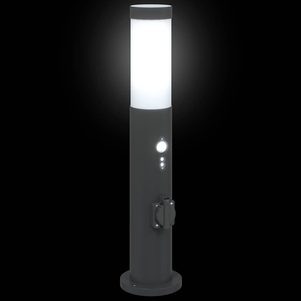 Bollard Lights with Sensor&Outlet 3pcs 50 cm