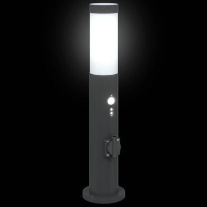Bollard Lights with Sensor&Outlet 3pcs 50 cm