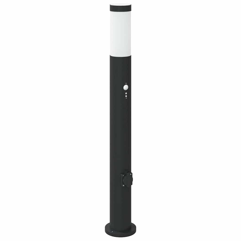Bollard Light with Sensor&Outlet 80 cm Stainless Steel IP44