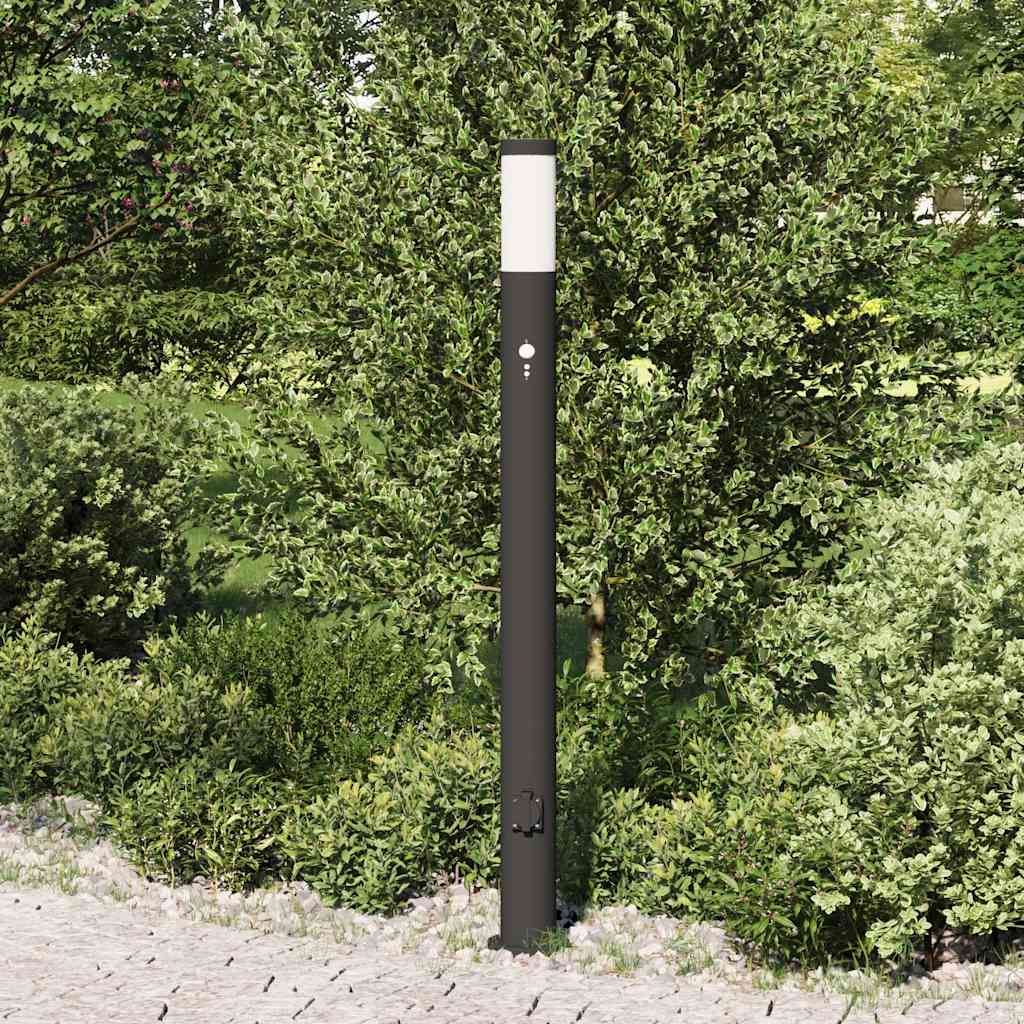 Bollard Light with Sensor&Outlet 110 cm Stainless Steel IP44