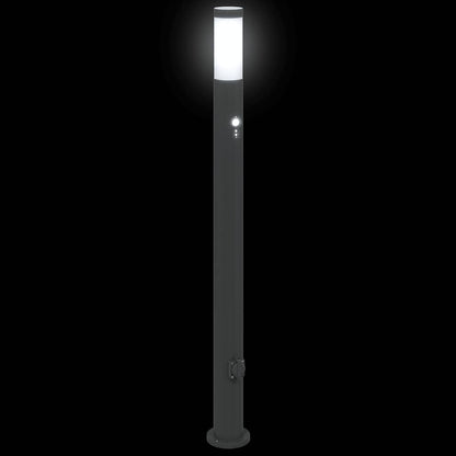 Bollard Light with Sensor&Outlet 110 cm Stainless Steel IP44