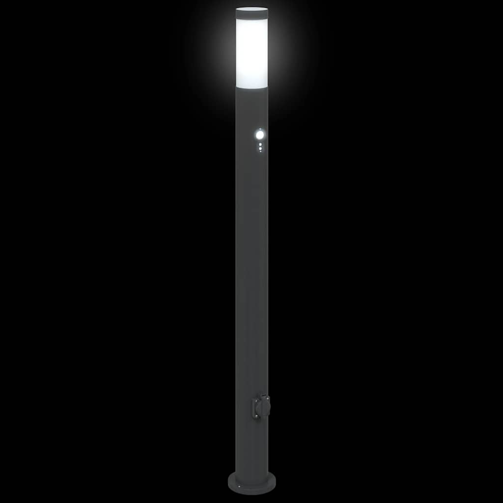 Bollard Lights with Sensor&Outlet 3pcs 110 cm