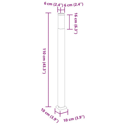 Bollard Light 110 cm Stainless Steel IP44