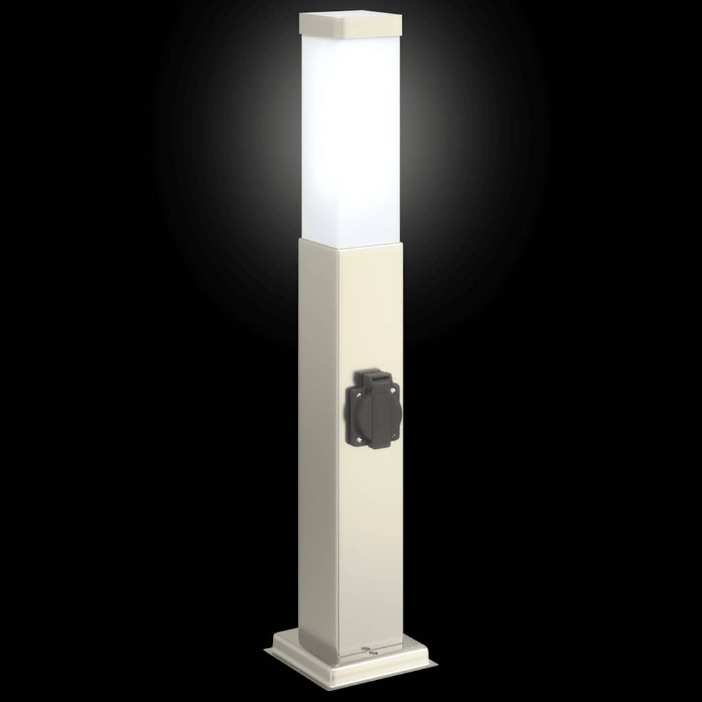 Bollard Light with Outlet 50 cm Stainless Steel IP44