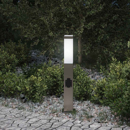 Bollard Light with Outlet 50 cm Stainless Steel IP44