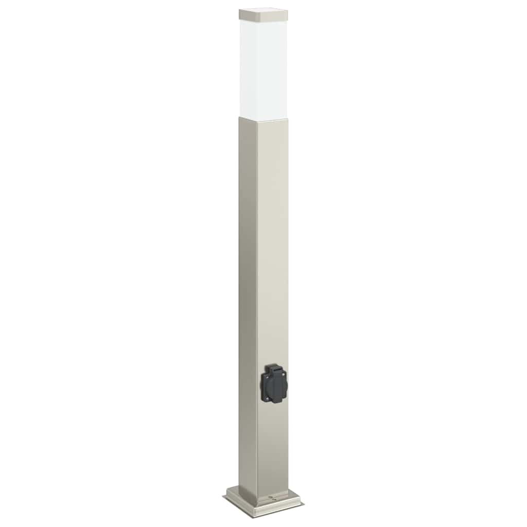 Bollard Lights with Outlet 3 pcs 80 cm Stainless Steel IP44