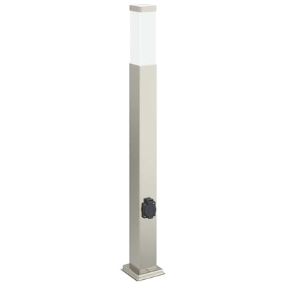 Bollard Lights with Outlet 3 pcs 80 cm Stainless Steel IP44