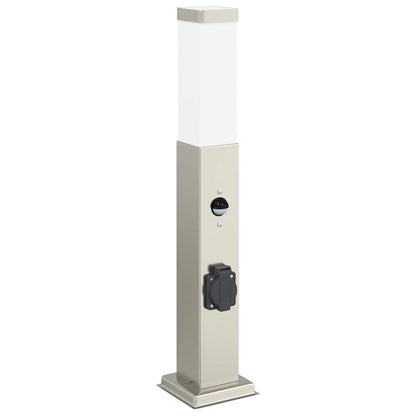 Bollard Lights with Sensor&Outlet 3 pcs 50 cm