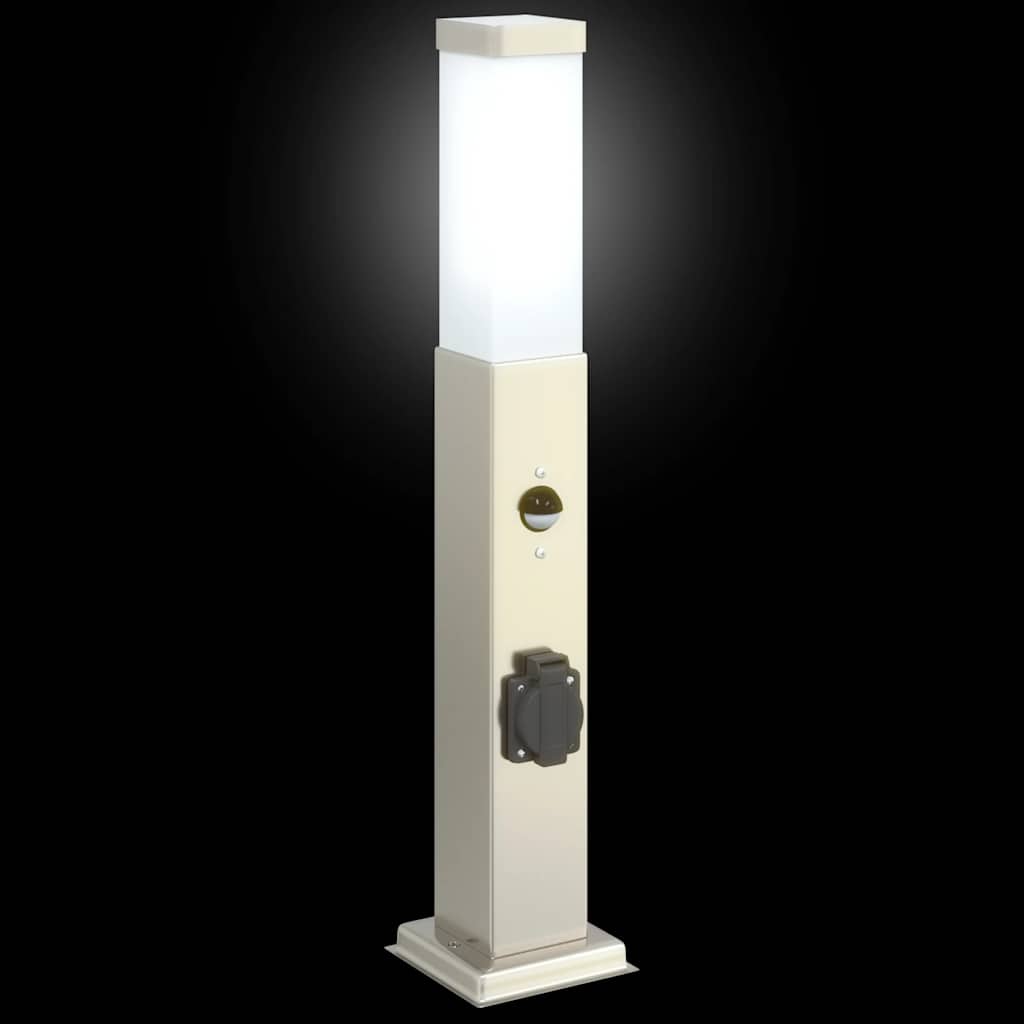 Bollard Lights with Sensor&Outlet 3 pcs 50 cm