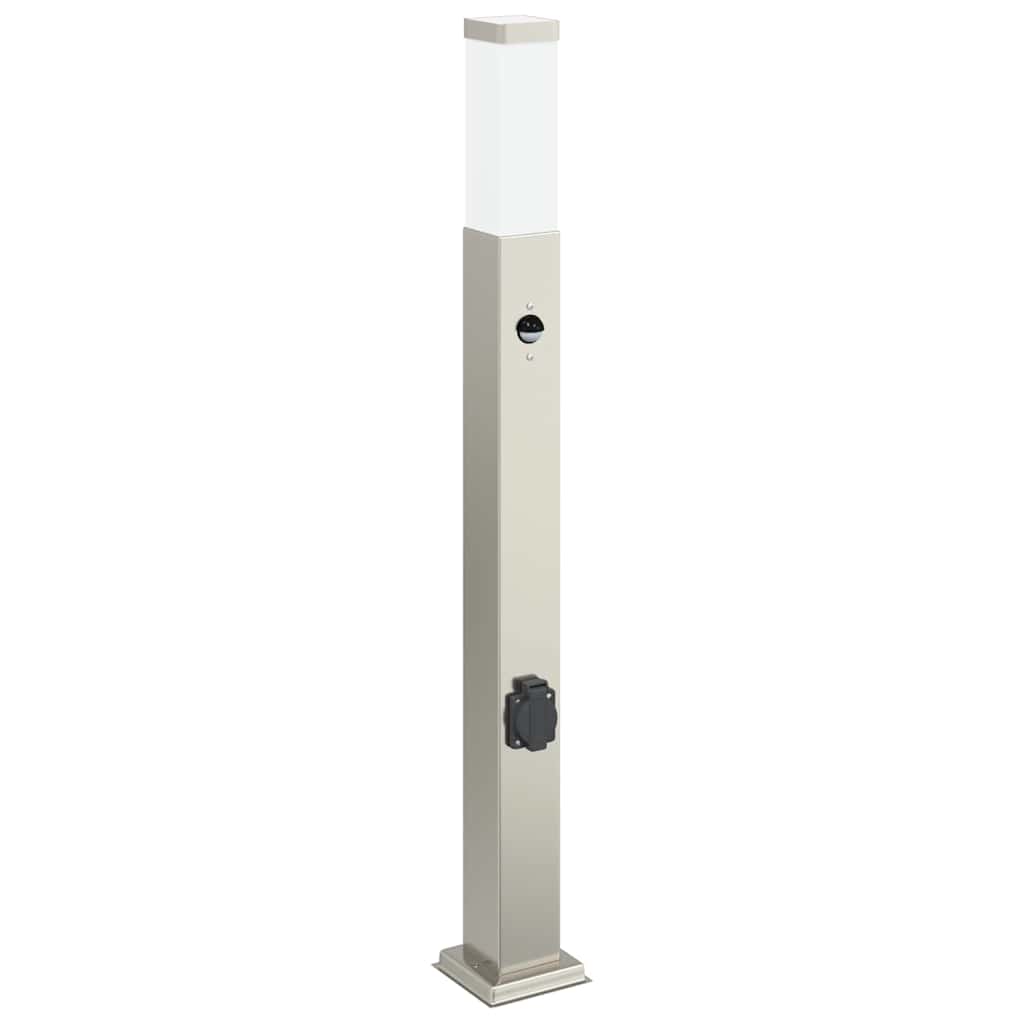 Bollard Lights with Sensor&Outlet 3 pcs 80 cm