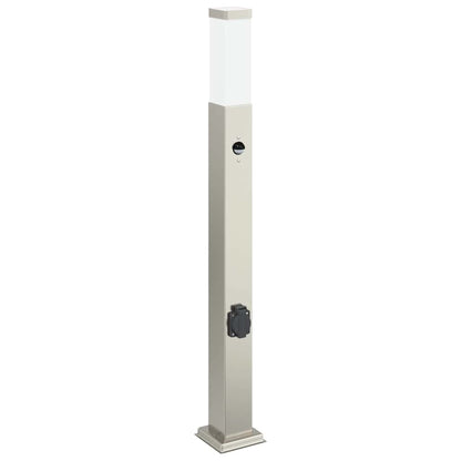 Bollard Lights with Sensor&Outlet 3 pcs 80 cm