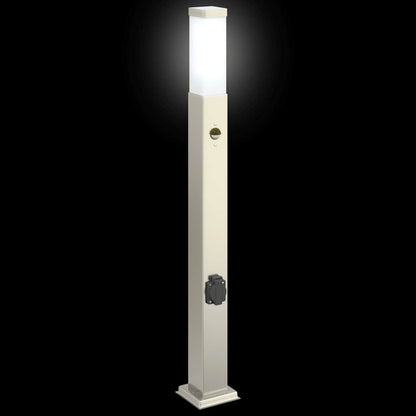 Bollard Lights with Sensor&Outlet 3 pcs 80 cm Stainless Steel IP44