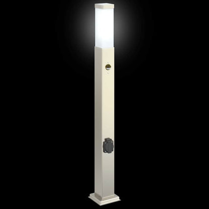 Bollard Lights with Sensor&Outlet 3 pcs 80 cm
