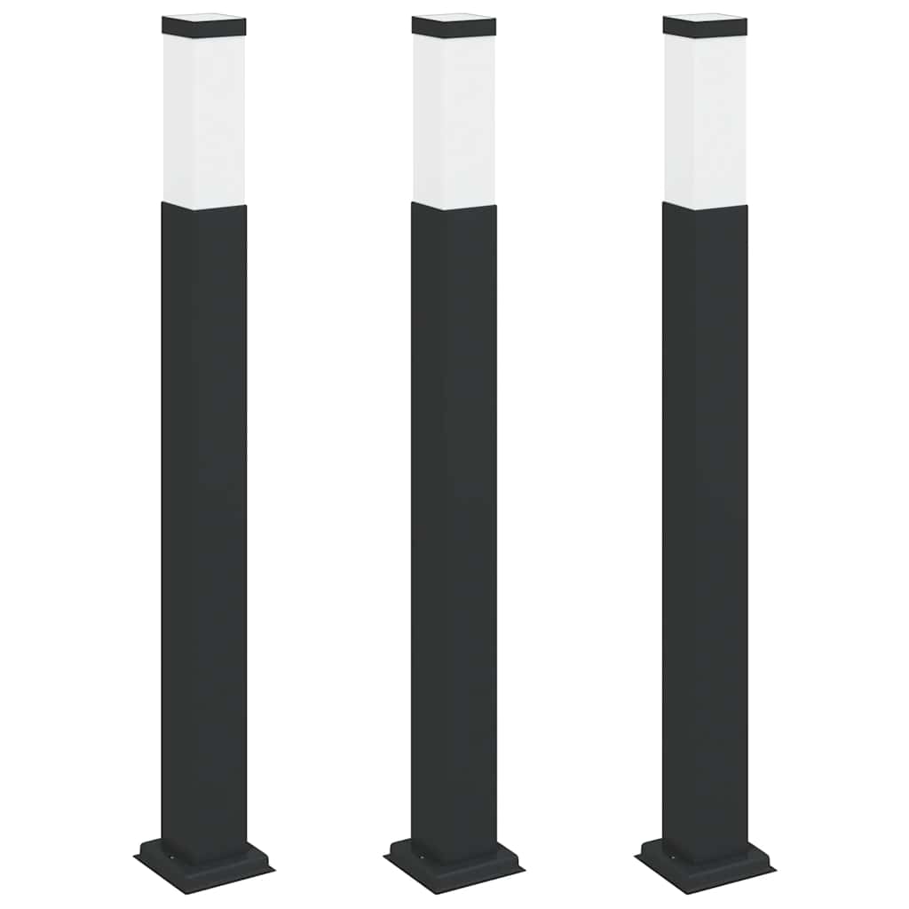 Bollard Lights 3 pcs 80 cm Black IP44
