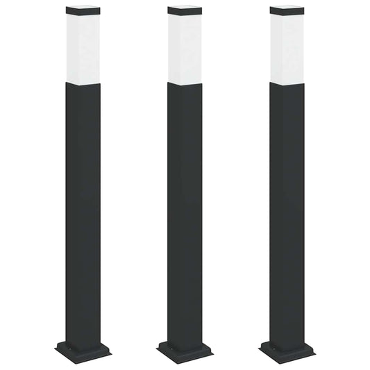 Bollard Lights 3 pcs 80 cm Black IP44