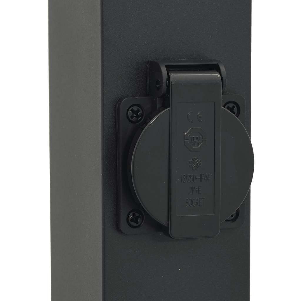 Bollard Light with Outlet 50 cm Black IP44