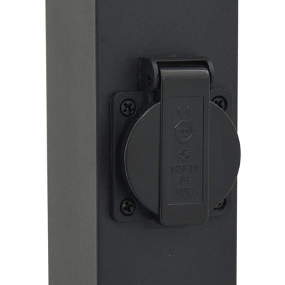 Bollard Lights with Outlet 3 pcs 80 cm Black IP44