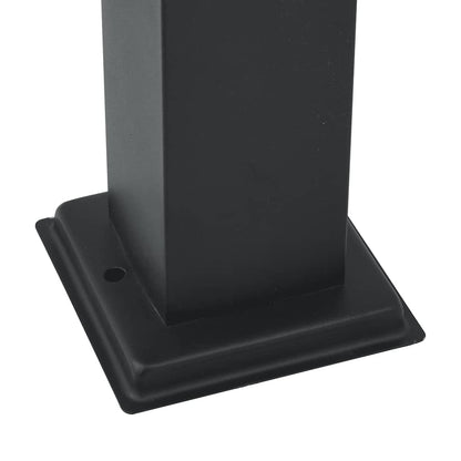 Bollard Lights with Outlet 3 pcs 80 cm Black IP44