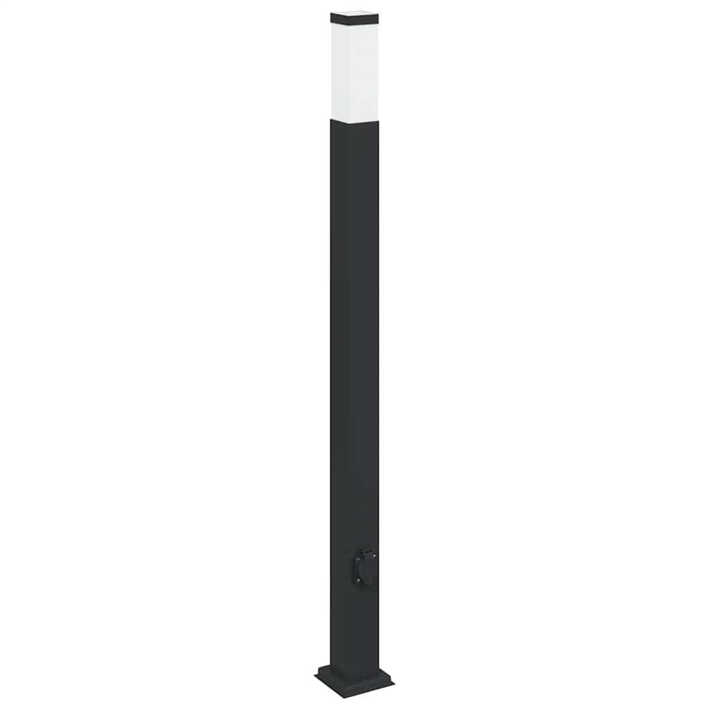 Bollard Light with Outlet 110 cm Black IP44