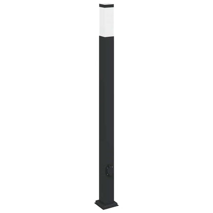 Bollard Light with Outlet 110 cm Black IP44