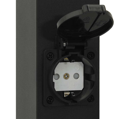 Bollard Light with Outlet 110 cm Black IP44