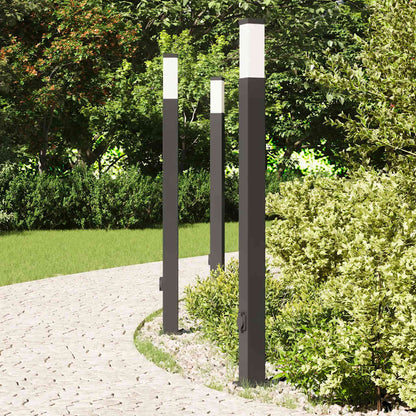 Bollard Lights with Outlet 3 pcs 110 cm Black IP44