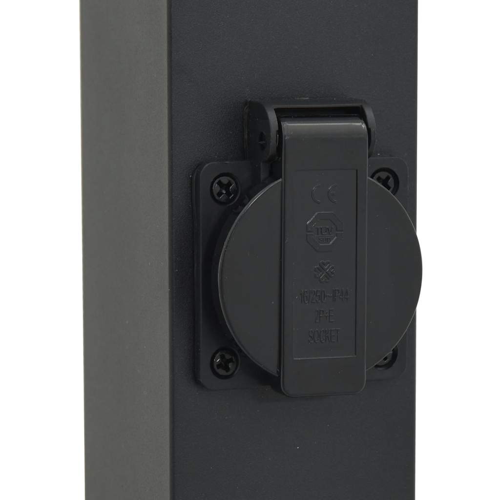 Bollard Lights with Sensor&Outlet 3 pcs 50 cm Black IP44