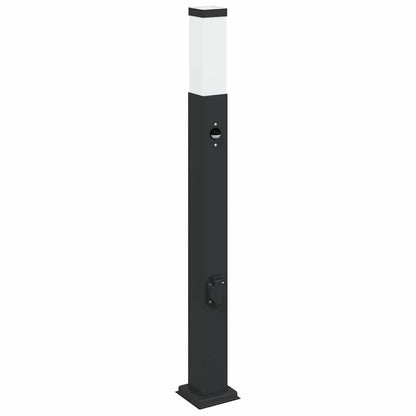 Bollard Lights with Sensor&Outlet 3 pcs 80 cm Black IP44