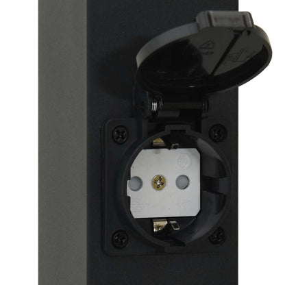 Bollard Lights with Sensor&Outlet 3 pcs 80 cm Black IP44