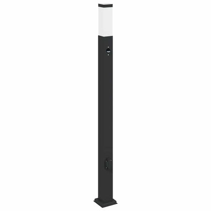 Bollard Light with Sensor&Outlet 110 cm Black IP44