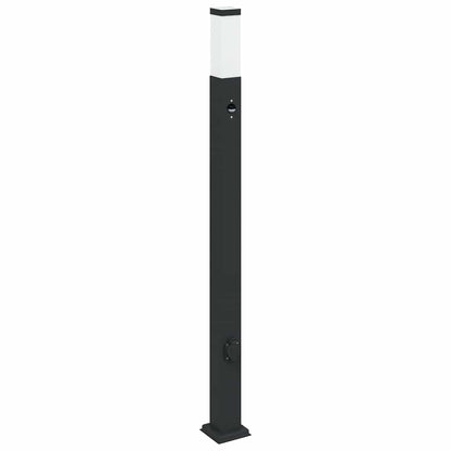 Bollard Lights with Sensor&Outlet 3 pcs 110 cm Black IP44