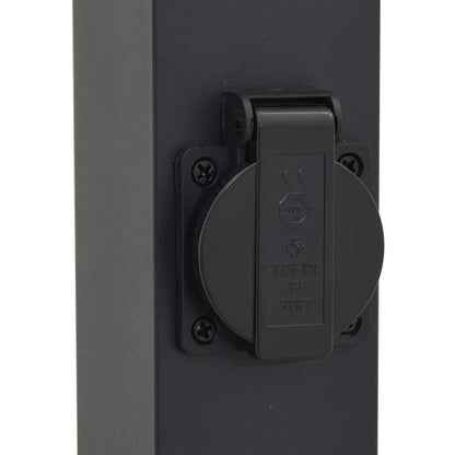 Bollard Lights with Sensor&Outlet 3 pcs 110 cm Black IP44