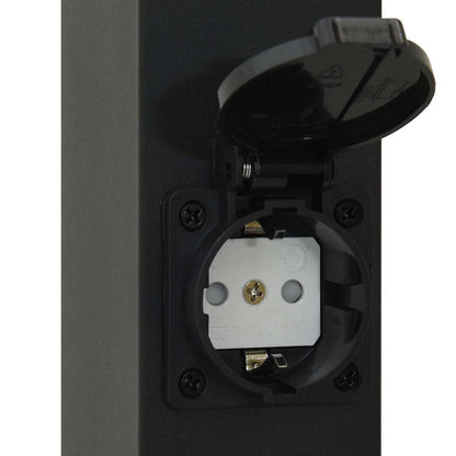 Bollard Lights with Sensor&Outlet 3 pcs 110 cm Black IP44