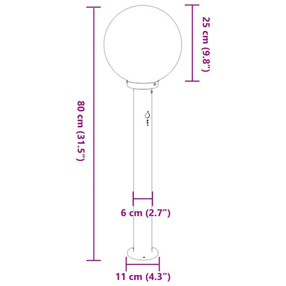 Bollard Lights with Sensor 3 pcs 80 cm Stainless Steel IP44