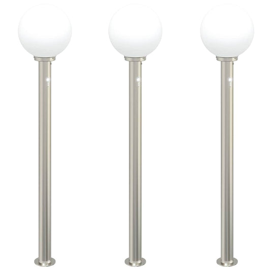 Bollard Lights with Sensor 3 pcs 120 cm Stainless Steel IP44