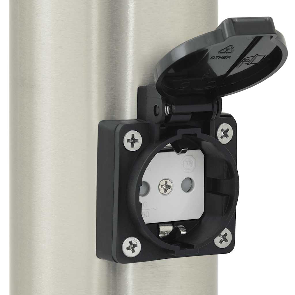 Bollard Lights with Outlet 3 pcs 80 cm Stainless Steel IP44