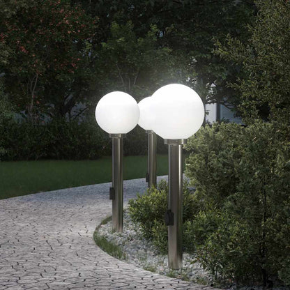 Bollard Lights with Outlet 3 pcs 80 cm Stainless Steel IP44