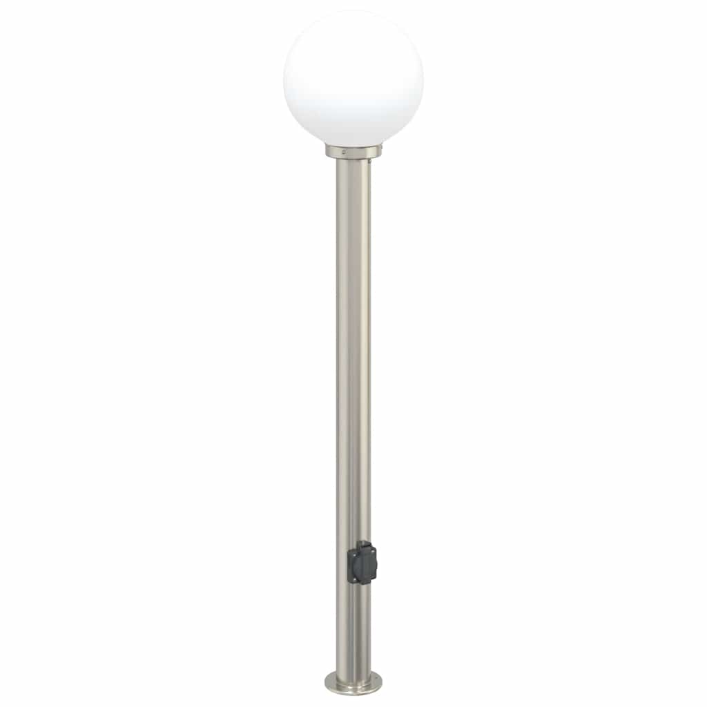 Bollard Light with Outlet 120 cm Stainless Steel IP44