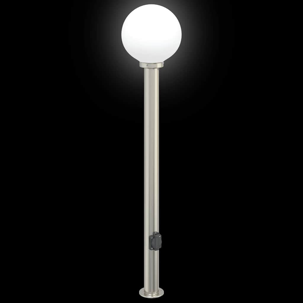 Bollard Light with Outlet 120 cm Stainless Steel IP44