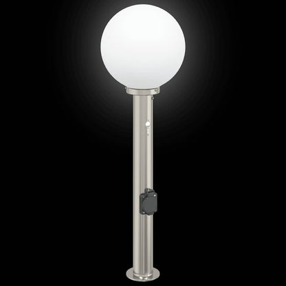 Bollard Light with Sensor&Outlet 80 cm Stainless Steel IP44