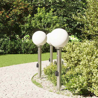 Bollard Lights with Sensor&Outlet 3 pcs 80 cm