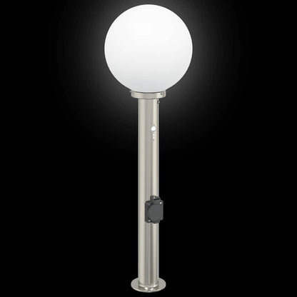 Bollard Lights with Sensor&Outlet 3 pcs 80 cm Stainless Steel IP44