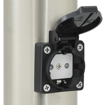Bollard Lights with Sensor&Outlet 3 pcs 80 cm Stainless Steel IP44