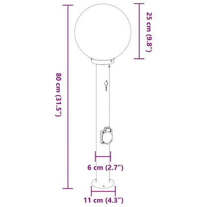 Bollard Lights with Sensor&Outlet 3 pcs 80 cm