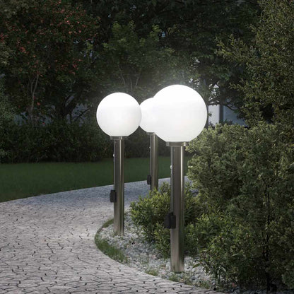 Bollard Lights with Sensor&Outlet 3 pcs 80 cm