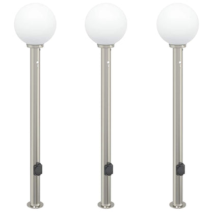 Bollard Lights with Sensor&Outlet 3 pcs 120 cm