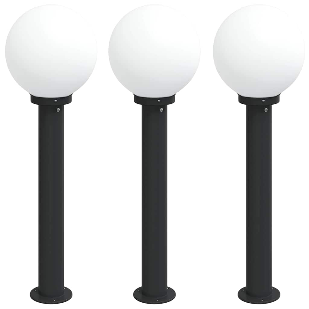 Bollard Lights 3 pcs 80 cm Black IP44