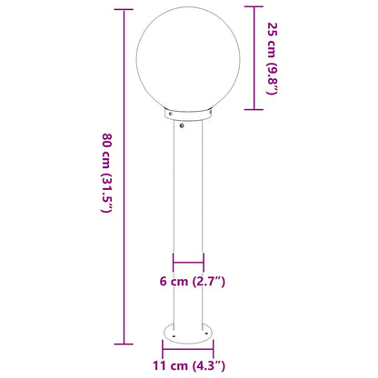 Bollard Lights 3 pcs 80 cm Black IP44