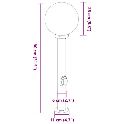 Bollard Light with Outlet 80 cm Black IP44