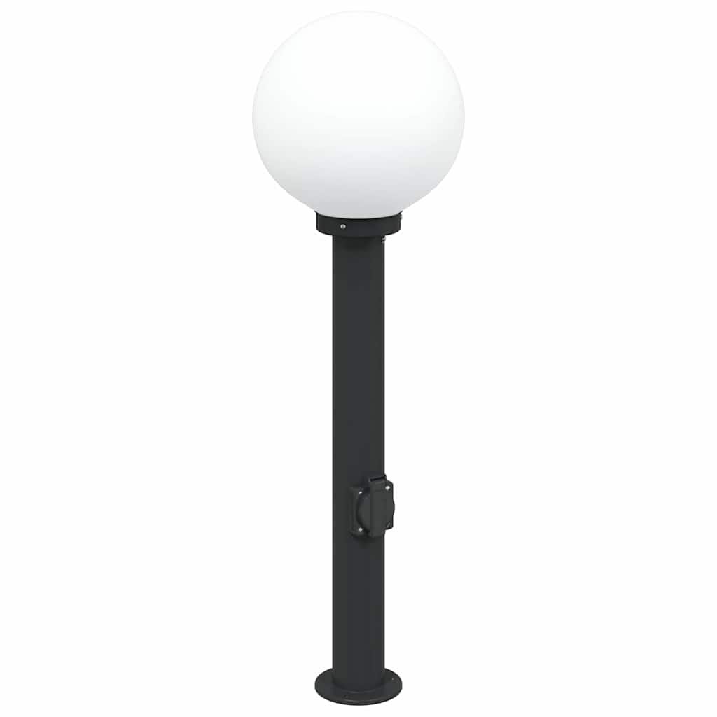 Bollard Lights with Outlet 3 pcs 80 cm Black IP44
